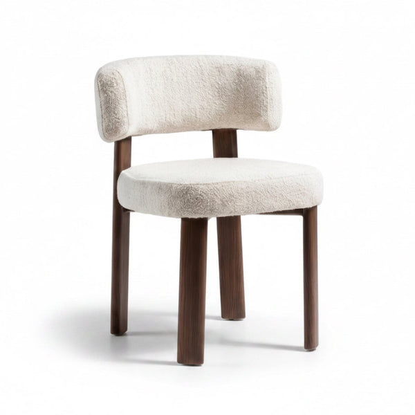 Palermo Dining Chair Walnut Frame Mist Grey Fabric