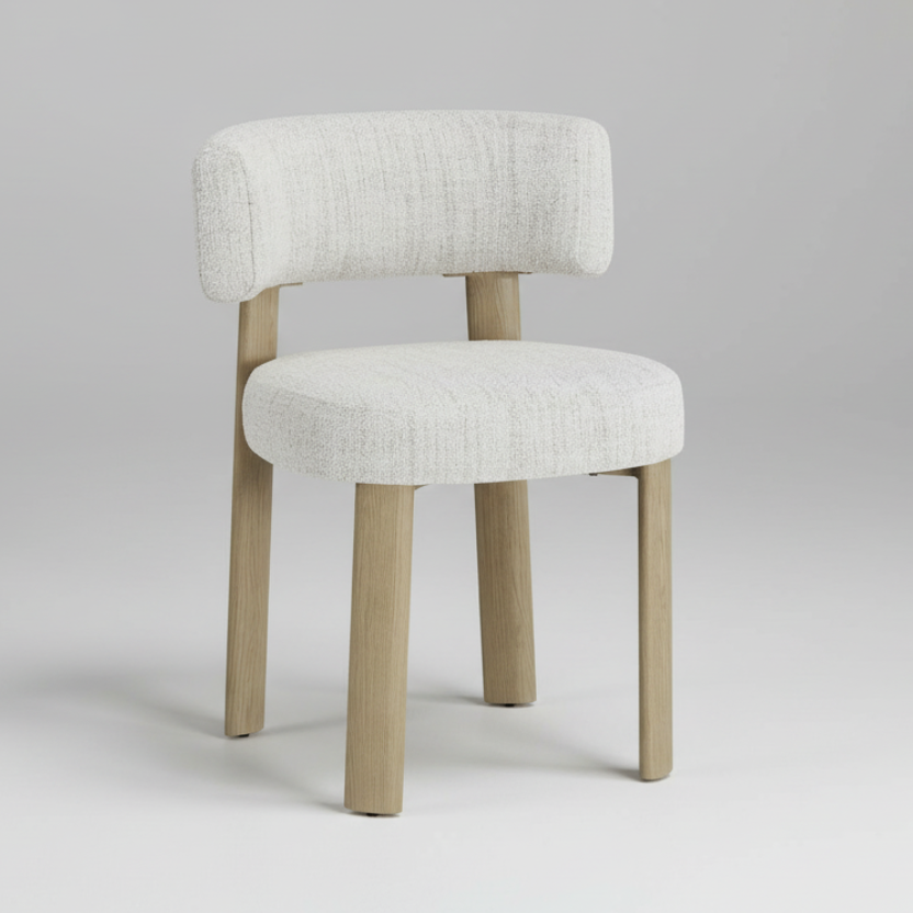 Palermo: Dining Chair Natural Mist Grey Fabric