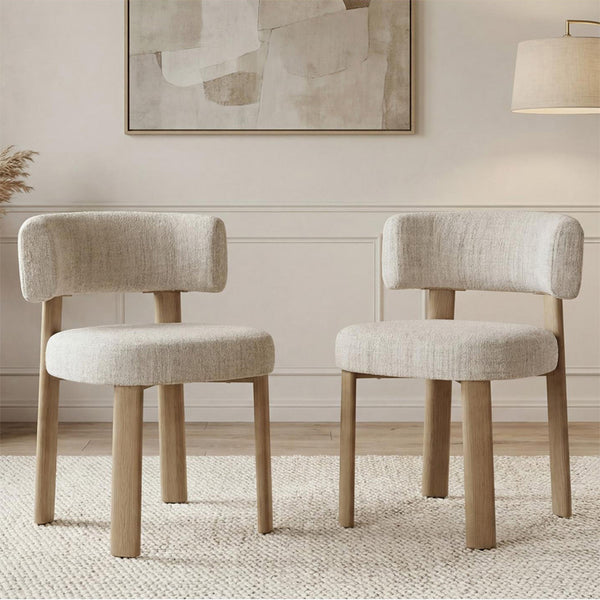Palermo: Dining Chair Natural Mist Grey Fabric