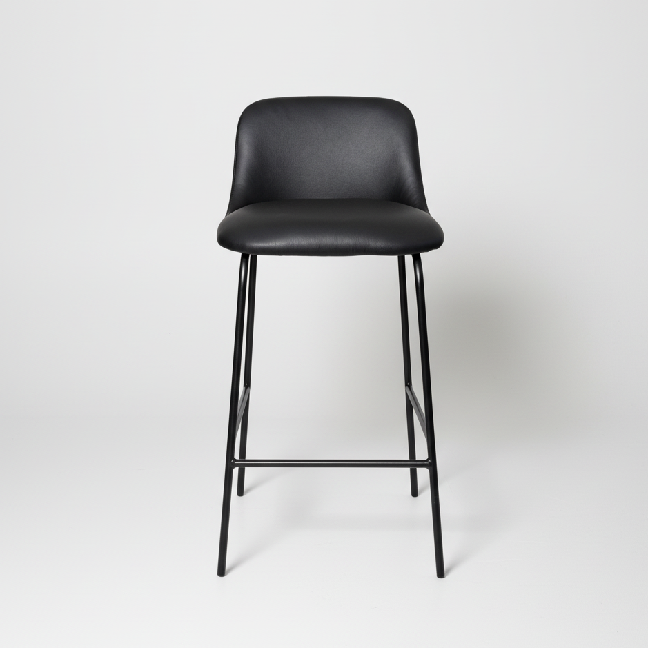 Peak : Bar Stool Black Leather