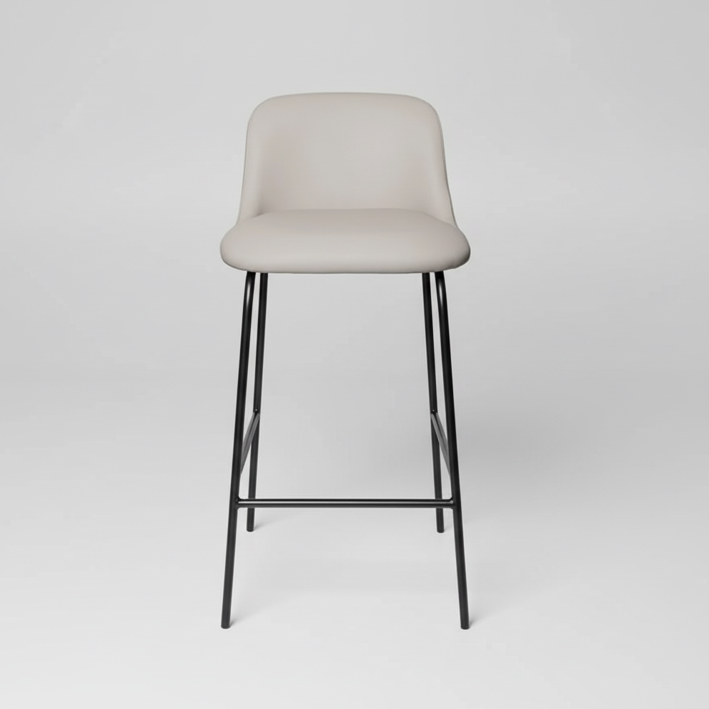 Peak : Bar Stool Pewter Leather
