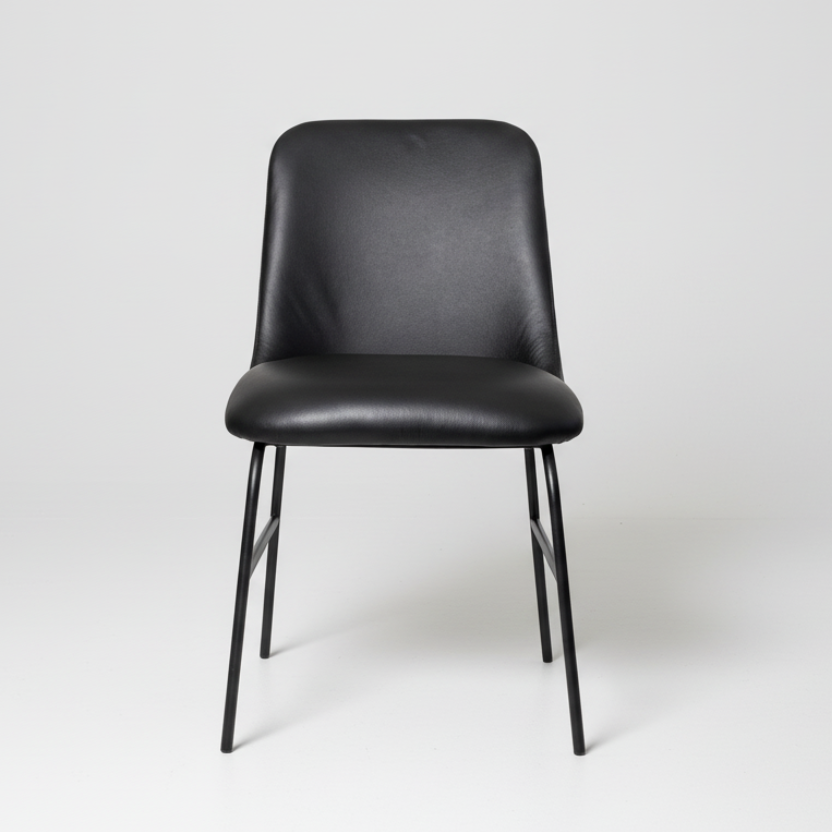 Peak : Dining Chair Black Leather