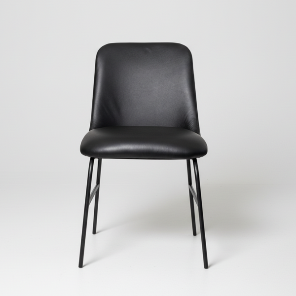 Peak : Dining Chair Black Leather