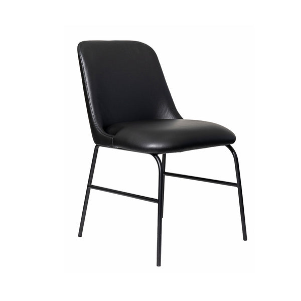 Peak : Dining Chair Black Leather