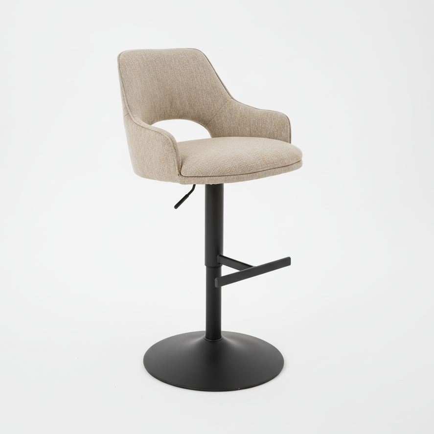 Petra : Bar Stool Beige Fabric