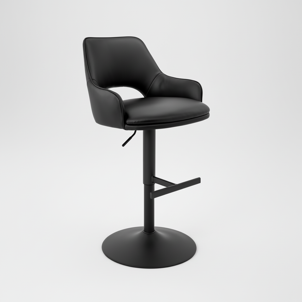 Petra : Bar Stool Black Pu