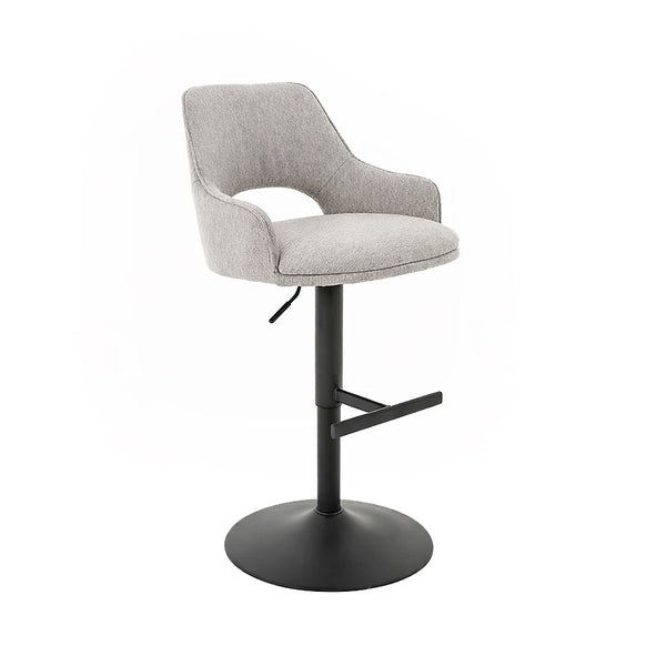 Petra : Bar Stool Light Grey Fabric