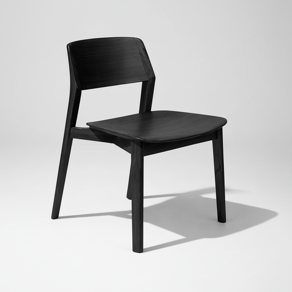Torre : Dining Chair Black / Timber Seat