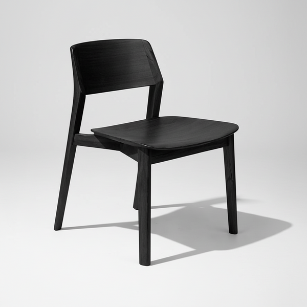 Torre : Dining Chair Black / Timber Seat