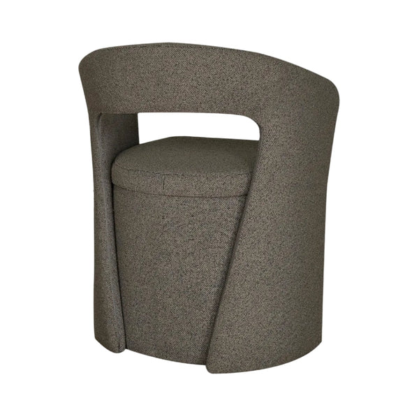 Pisa Dining Chair in Shiitake Tweed Fabric Back Angle