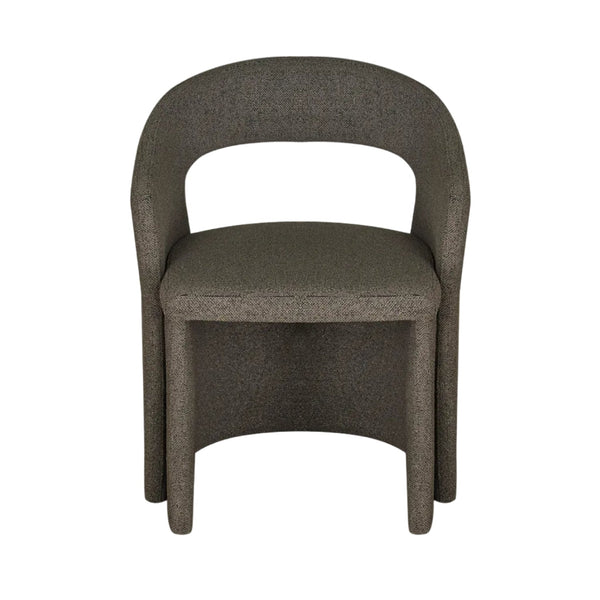 Pisa Dining Chair in Shiitake Tweed Fabric Front