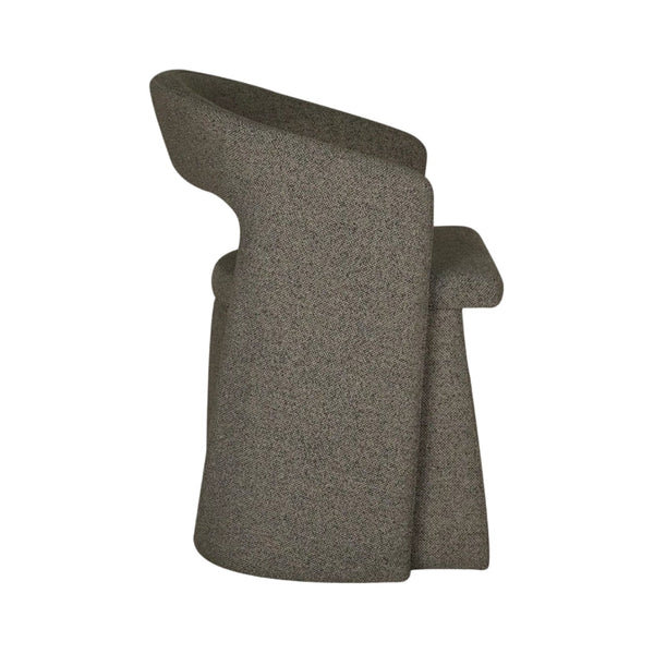 Pisa Dining Chair in Shiitake Tweed Fabric Side
