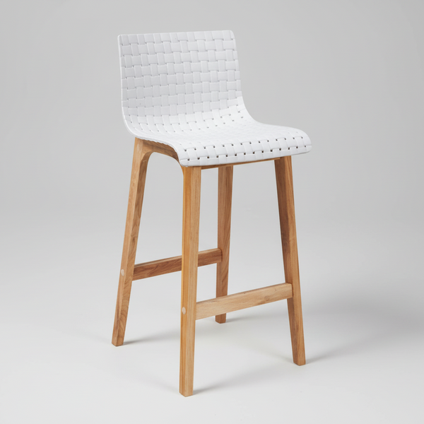 Rhone : Bar Stool Oak Frame / White Seat