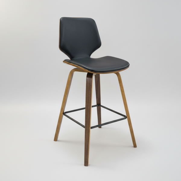 Ryde : Bar Stool Walnut / Black Pu