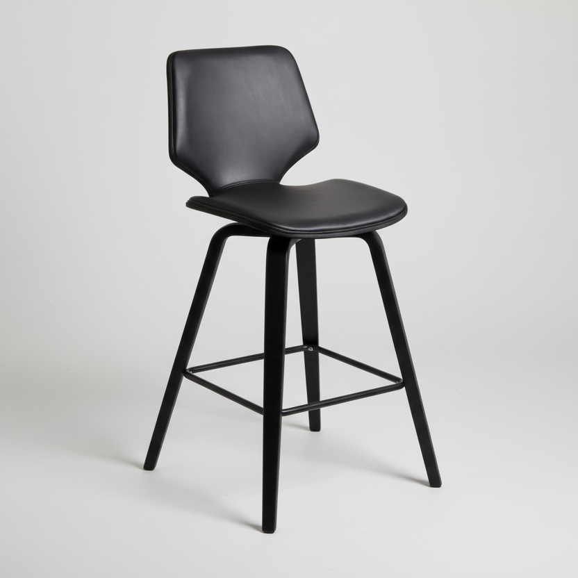 Ryde : Bar Stool Black / Black Pu
