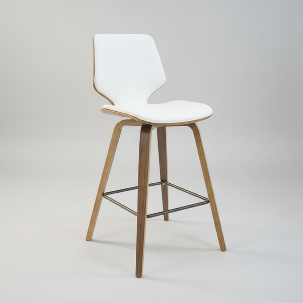 Ryde : Bar Stool Walnut / White Pu