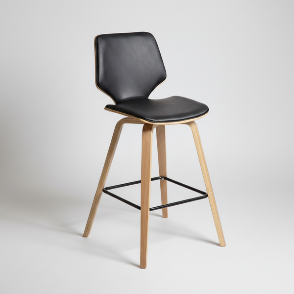 Ryde : Bar Stool Oak / Black Pu