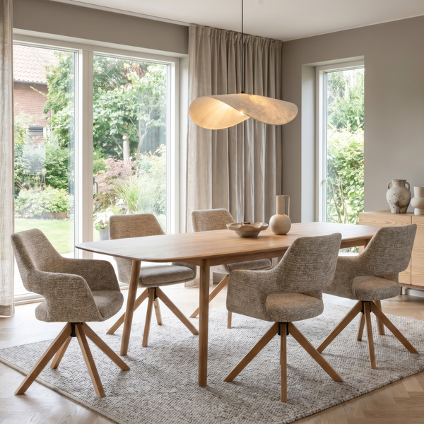 Sano : Double Extension Dining Table & Leto Chairs