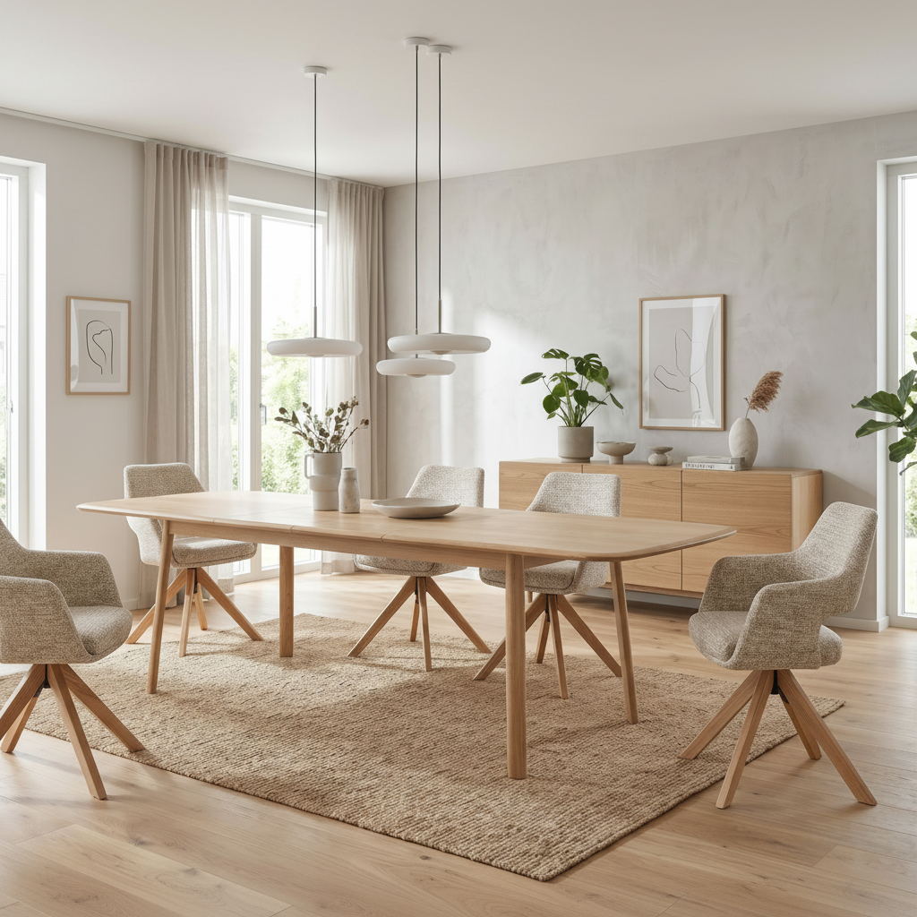 Sano : Double Extension Dining Table & Leto Chairs