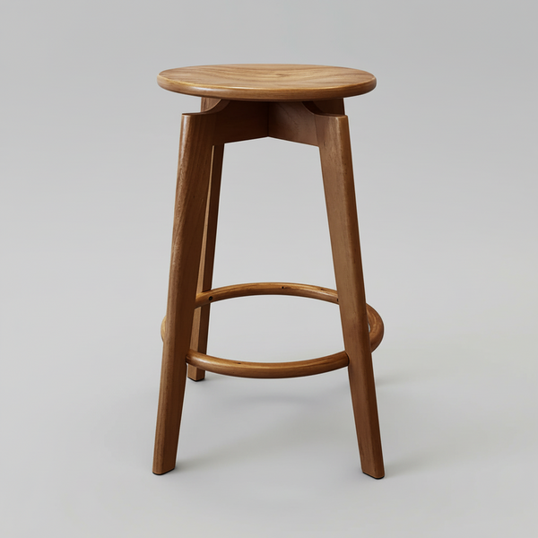 Sandown : Bar Stool Solid Seat Light Walnut