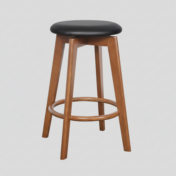 Sandown : Bar Stool Upholstered Seat Light Walnut Frame