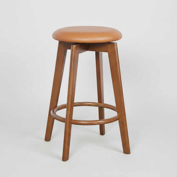 Sandown : Bar Stool Upholstered Seat Light Walnut Frame