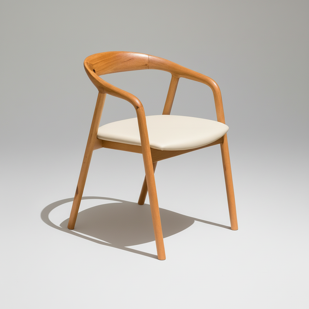 Santarino : Dining Chair Blackbutt Taupe Pu Seat