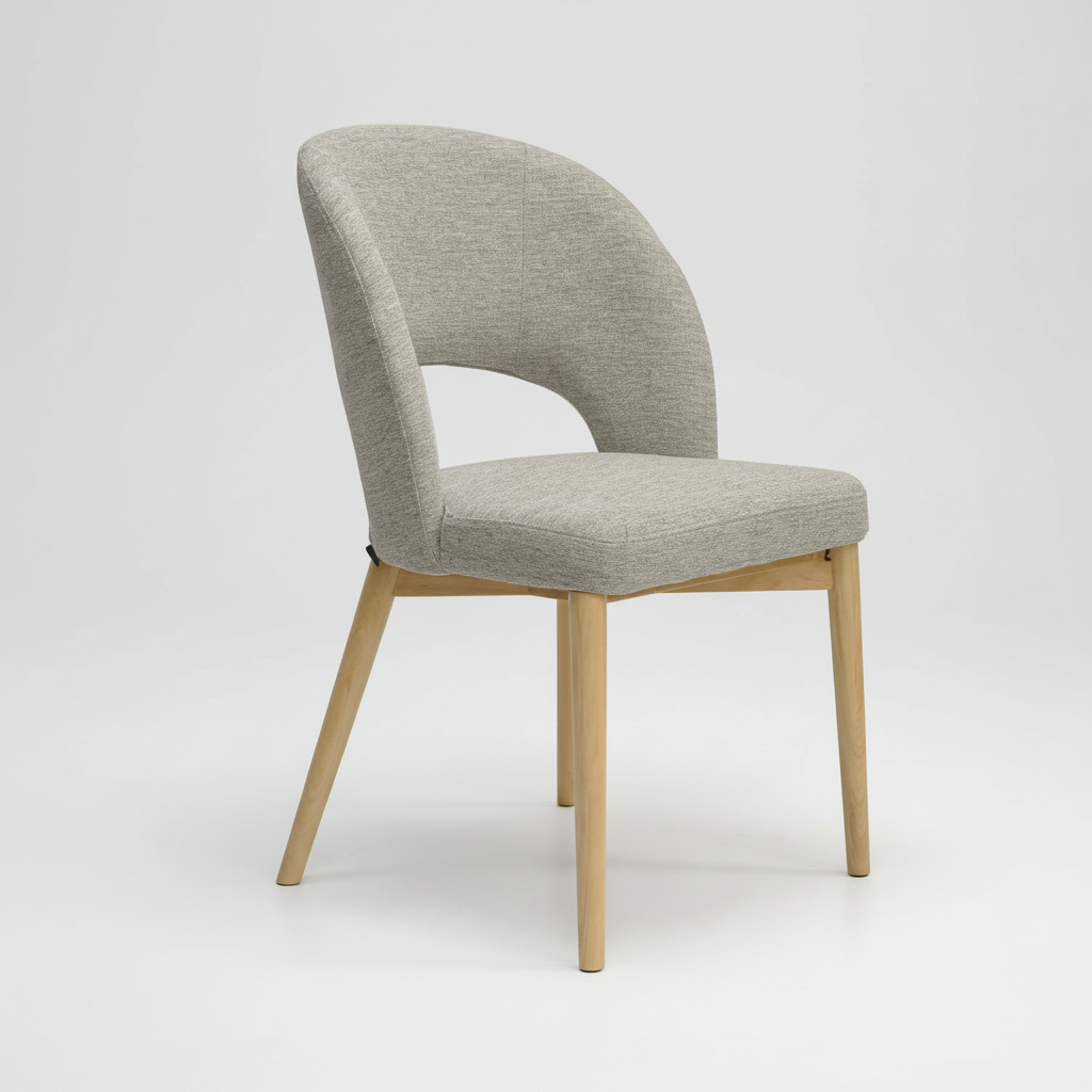 Sarah : Dining Chair Ash Frame with Fusion Stone Fabric