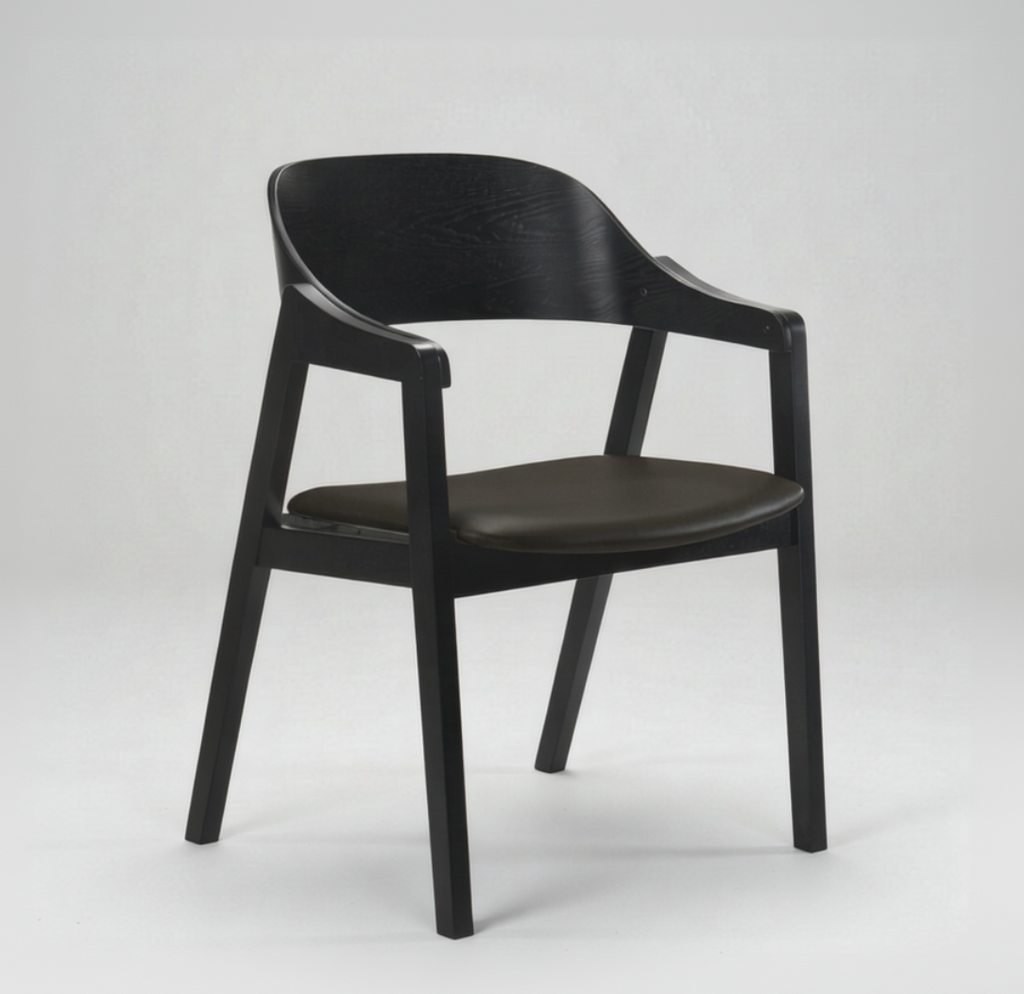 Norway : Dining Chair Upholstered Seat Black