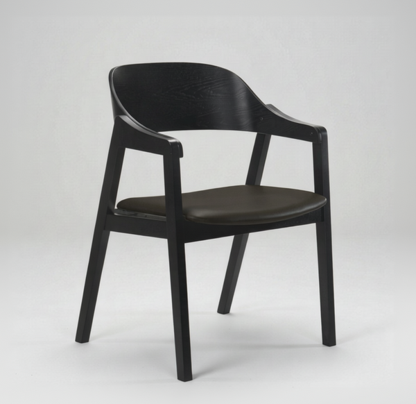 Norway : Dining Chair Upholstered Seat Black
