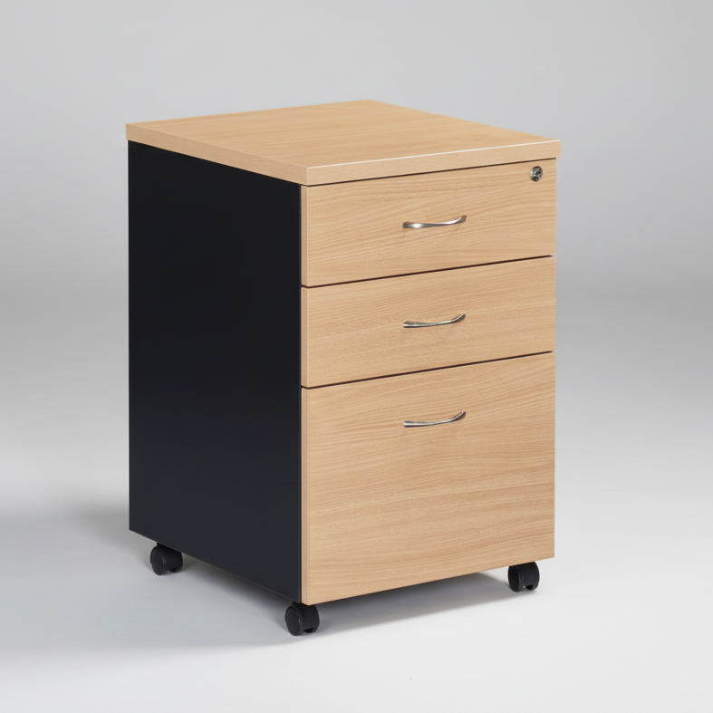 Ergo : Mobile Pedestals Beach / Iron Grey