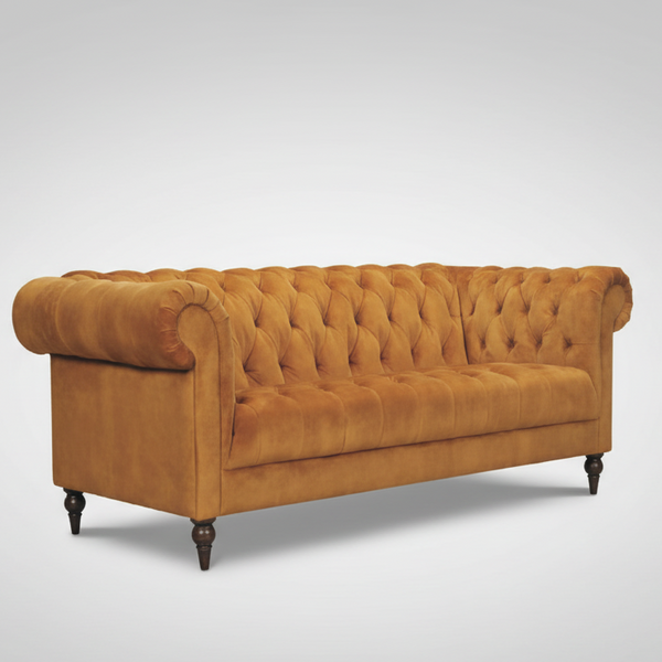 Shabby Chic : Chesterfield Sofa in Velvet Fabric