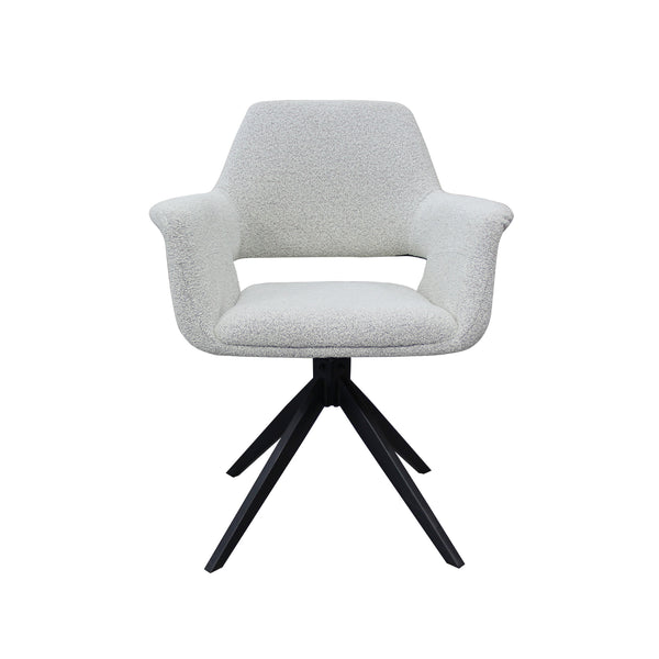 Stella Swivel Dining Chair Ivory Fabric