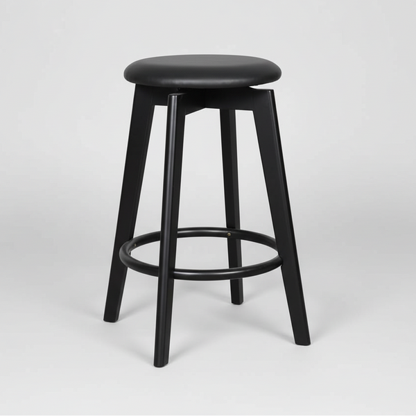 Sandown : Bar Stool Upholstered Seat Black Frame