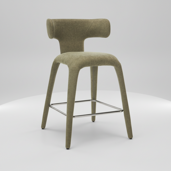 Taj: Bar Stool Olive Fabric