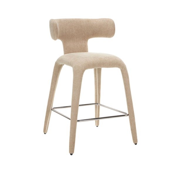 Taj: Bar Stool Beige Fabric