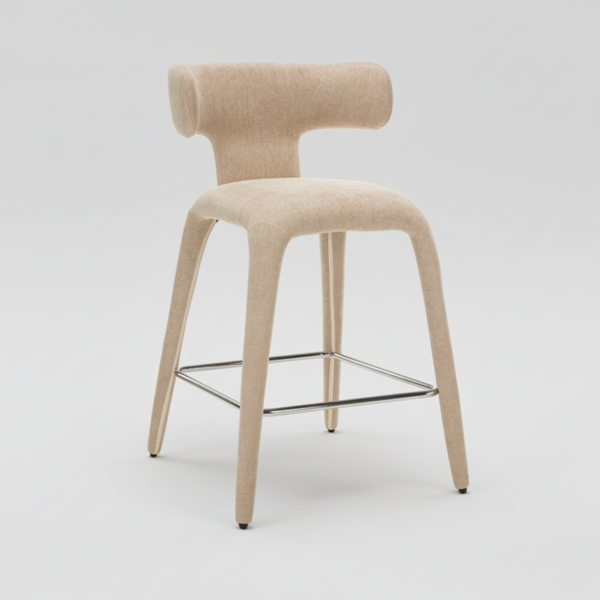 Taj: Bar Stool Beige Fabric