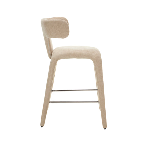 Taj: Bar Stool Beige Fabric