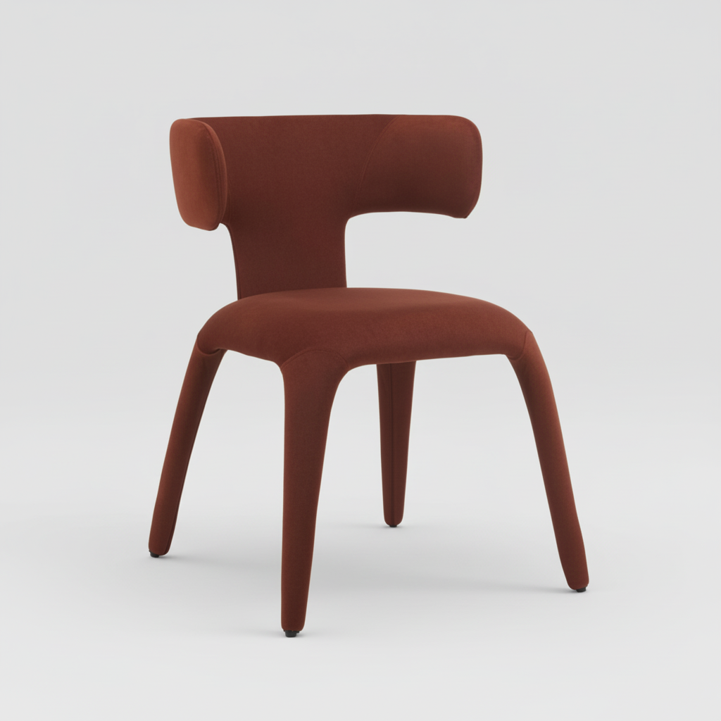 Taurus : Dining Chair Rust Fabric