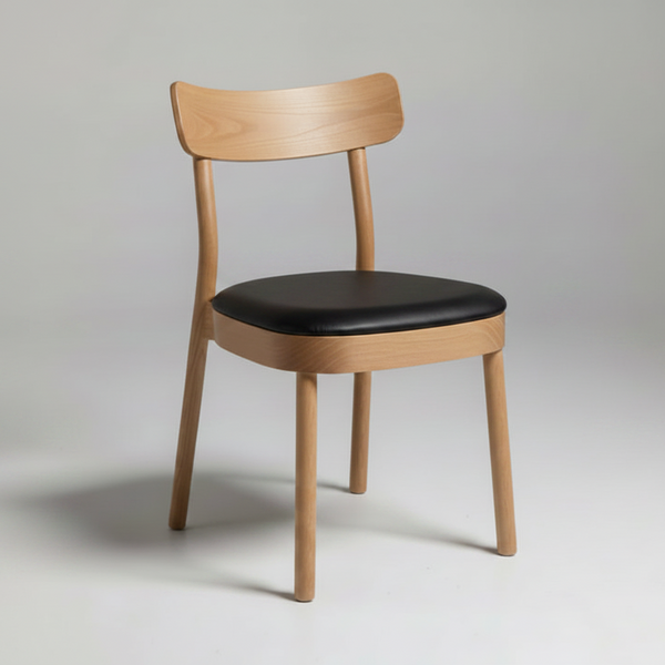 Vue : Dining Chair Natural Frame Black Seat