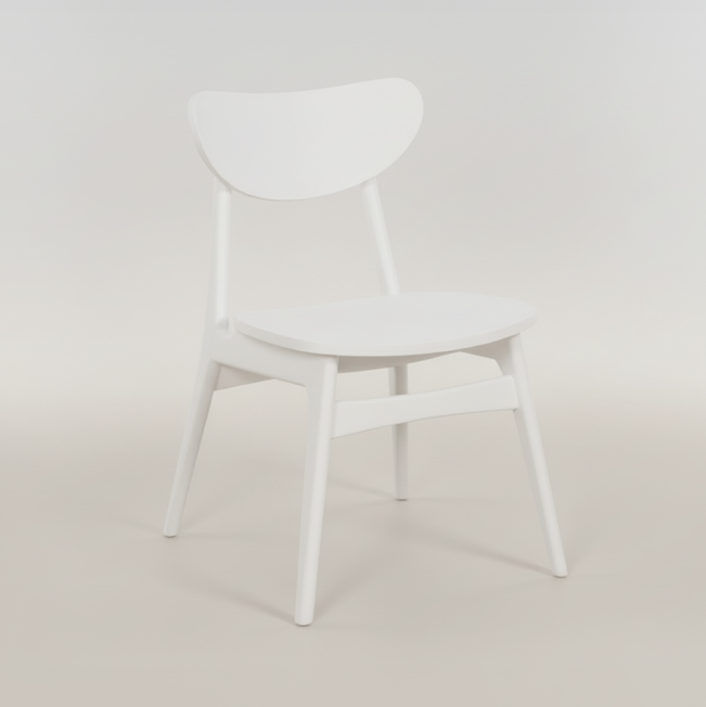 Finland : Dining Chair Timber Seat in White