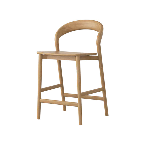 Willow : Bar Stool Natural Oak / Solid Seat