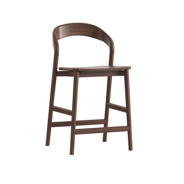 Willow : Bar Stool Walnut / Solid Seat
