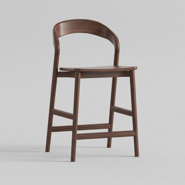 Willow : Bar Stool Walnut / Solid Seat