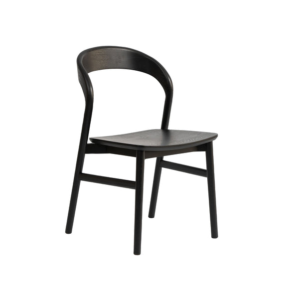 Willow : Dining Chair Black Oak Solid Seat