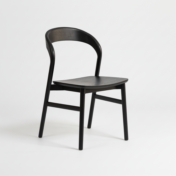 Willow : Dining Chair Black Oak Solid Seat