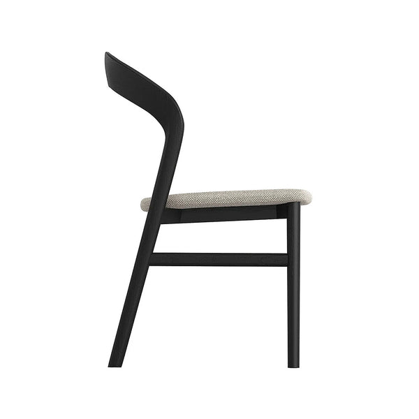 Willow : Dining Chair Black Oak Grey Seat