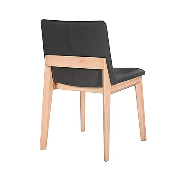 Wilson : Bar Stool Black Leather Natural Frame