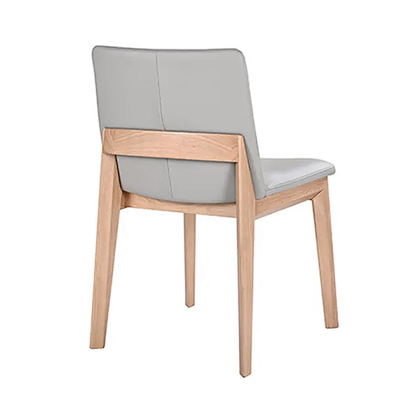 Wilson : Bar Stool Grey Leather Natural Frame