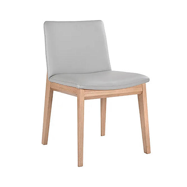 Wilson : Bar Stool Grey Leather Natural Frame